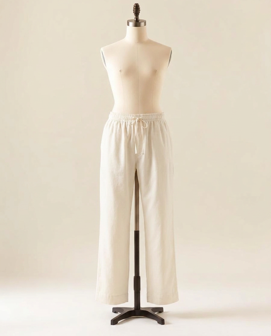 The Cotton Pyjama on a tailor's mannequin