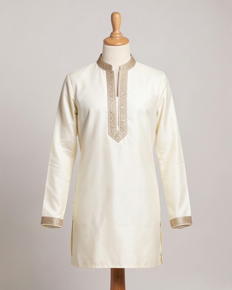 The Zari Silk Kurta — Raw silk · zari collar & cuff