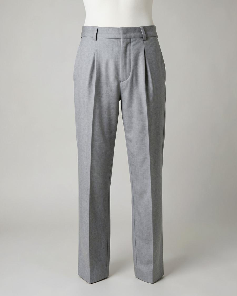 The Greige Linen Trouser — Pure flax · single pleat