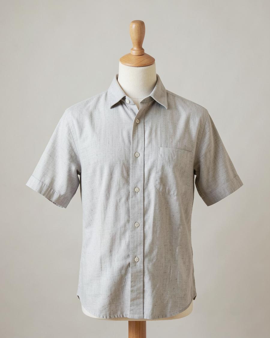 The Greige Linen Shirt — Pure flax · half sleeve