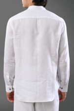 Elio – Band Collar Linen Top - Image 6